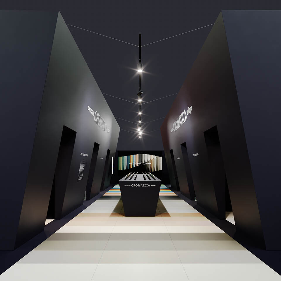 The central corridor seen through the portal