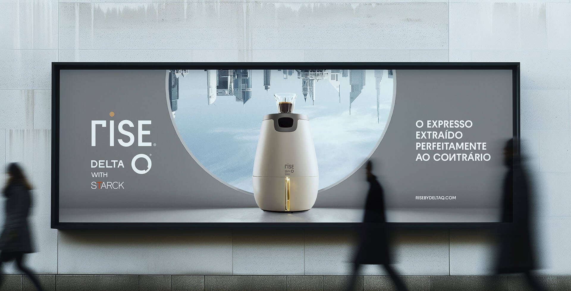 RISE billboard in a railway station