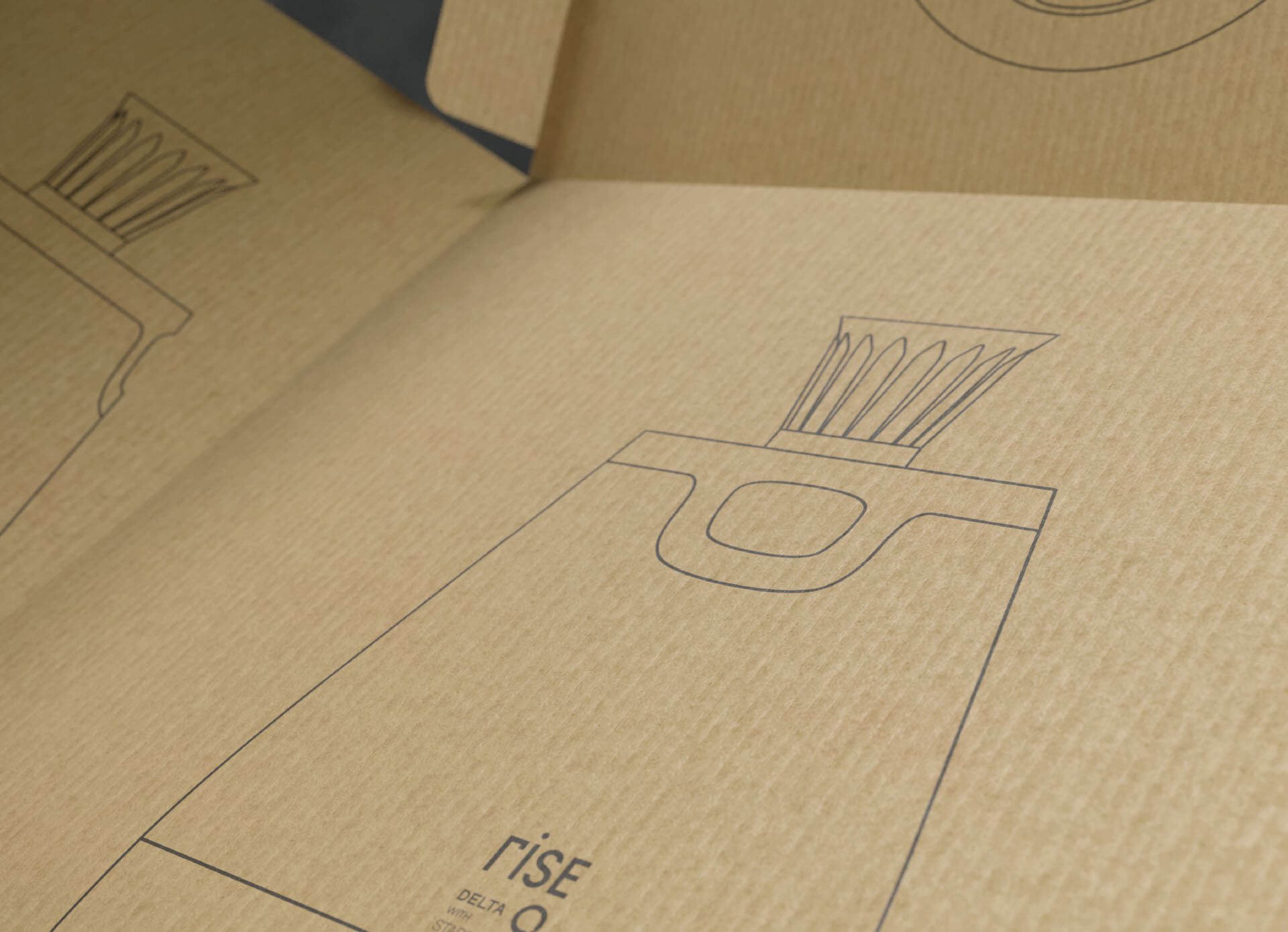 Embossed RISE packaging detail
