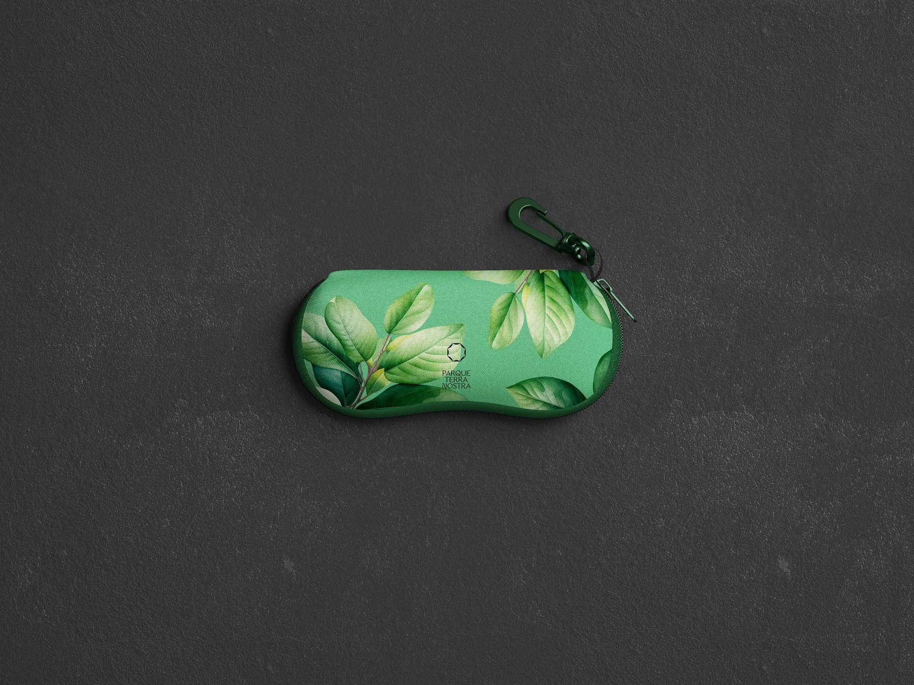 Green floral glasses case